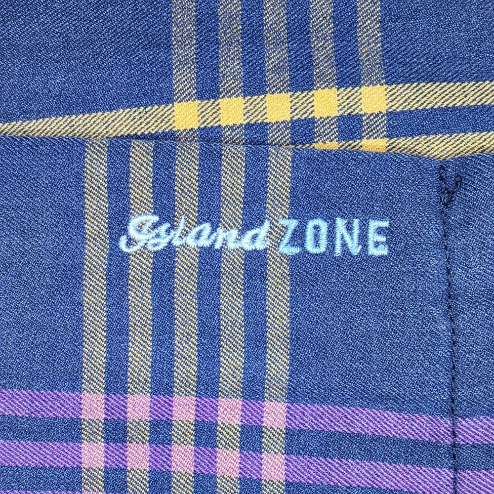 Tommy Bahama Island Zone Men's 3XL Blue Plaid Silk Blend SS Shirt T317687